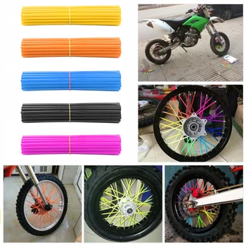 36шт Протектор колеса мотоцикла со спицами Обертывает диски, накладывает кожную накладку, трубу для велосипеда для мотокросса, крутые аксессуары для велосипедов 12 цветов