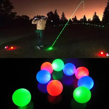4 шт. Мячи для гольфа со светодиодной подсветкой, светящиеся, мигающие Мячи для гольфа, Многоцветные блестящие тренировочные мячи для гольфа, подарки, снаряжение для гольфа