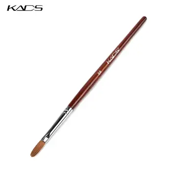 6 # Акриловая кисточка Kolinsky Sable, гелевая кисточка для ногтей с круглой плоской головкой, ручка из красного дерева, инструмент для рисования ногтей, маникюр