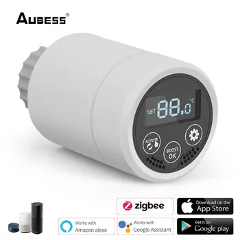 AUBESS Tuya ZigBee 3.0 Smart Radiator Actuator Valve Приложение для регулирования температуры клапана Дистанционное Голосовое управление Alexa Google Home TRV