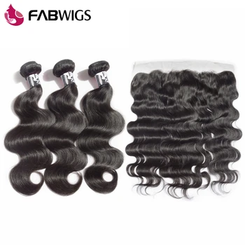 Fabwigs Малазийские Пучки Волос с Закрытием 13x4 