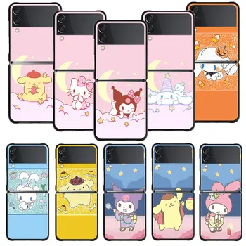 Hello Kitty Kuromi Moon Star Sleep Чехол Для Телефона Samsung Galaxy Z Flip 4 Z Flip3 5G Shell для Galaxy Z Flip PC Твердая Обложка Funda