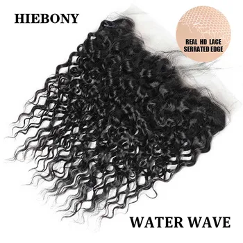 HiEbony Water Wave HD Lace Frontal Only SKINLIKE 13x6 HD Lace Frontal 5x5 6x6 7x7 HD Кружевная Застежка Невидимое HD Кружево для Женщин