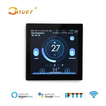 Myuet ME160 Smart Wifi App Дистанционное Управление Цветным Экраном Термостата Голосовое Управление На Девяти Языках С Google Home Alexa
