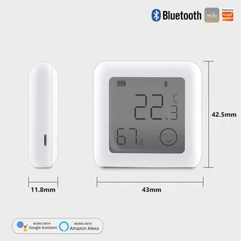 Tuya Smart ZigBee, датчик температуры и влажности, гигрометр для помещений с цифровым ЖК-дисплеем, приложение Smart Life с дистанционным управлением