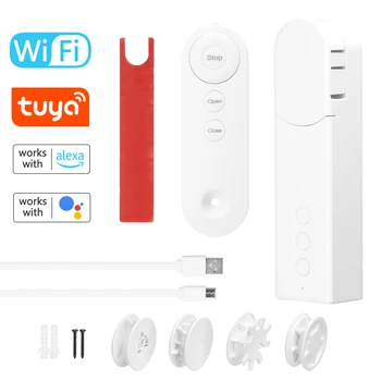 Tuya WiFi / BT / ZIGBEE Smart Curtain Motor Интеллектуальная поддержка приложения дистанционного управления, совместимая настройка таймера с Alexa Google Home