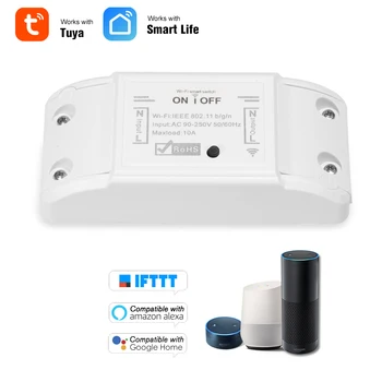 Tuya Wifi Smart Switch Timer Беспроводной Дистанционный Переключатель Универсальный Модуль Автоматизации Умного Дома Для Alexa Google Home