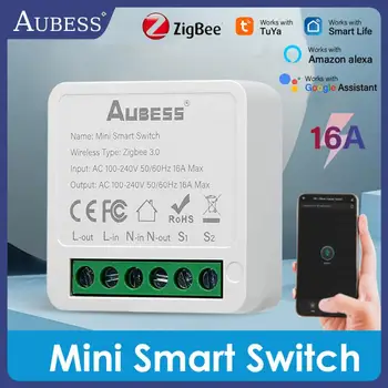 Tuya Zigbee3.0 Mini Smart DIY Switch 2-Полосное Управление Smartlife Пульт Дистанционного Управления Работа С Alexa Google Home Использование с Zigbee Gateway