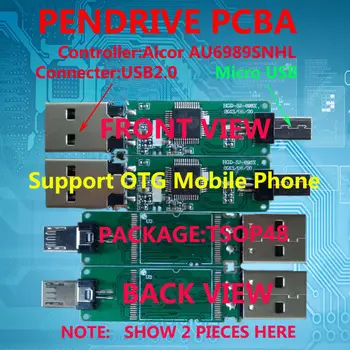 USB флэш-накопитель PCBA AU6989SNHL-GT Pendrive OTG, ДВУХПОРТОВЫЙ USB флэш-диск PCBA, КОНТРОЛЛЕР au6989snhl-GT с ПОРТАМИ microUSB и USB