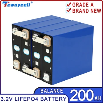 Аккумулятор Tewaycell 200Ah Lifepo4 3,2 V 210AH Перезаряжаемые Батареи Литий Железо Фосфат Призматический Солнечный Автомобиль RV EU US TAX FREE