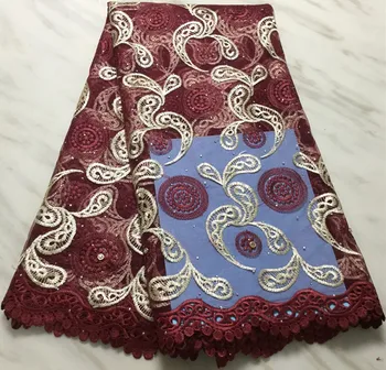африканская кружевная ткань африканская французская гипюровая кружевная ткань с вышивкой камнем 5 ярдов нигерийская кружевная ткань для свадьбы PL31425
