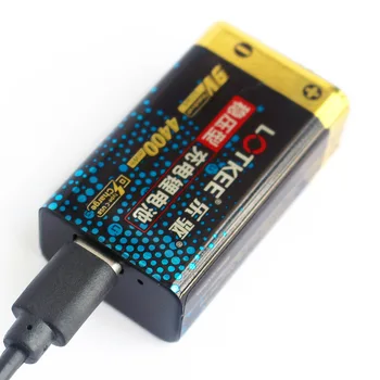Батарея квадратного мультиметра 6F22 USB-зарядка 4400mWh li lon аккумулятор 9V аккумуляторная батарея литиевая батарея