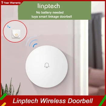 Беспроводной дверной звонок Linptech WIFI с автономным питанием Работает для приложения Mijia Smart Control, функция памяти переменного тока 110-240 В