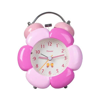 Бесшумные цветочные будильники Без тиканья, аналоговый механический будильник для утреннего пробуждения с ночником для детей
