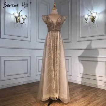 Вечерние платья Serene Hill Nude с роскошной верхней юбкой 2023, расшитая бисером Русалка, сексуальная для женщин, вечеринка BLA71335