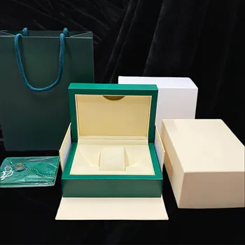 Высококачественная Зеленая Коробка Для Часов Роскошный Элегантный Кожаный Деревянный Футляр Для Часов AAA с Качественной Упаковкой Для Хранения с Подушкой из Микрофибры