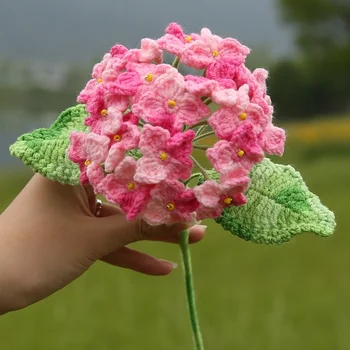 Готовый букет цветов гортензии ручной работы из материала DIY самодельный подарок