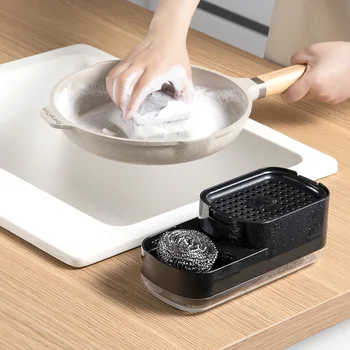 Дозатор для ручного мыла объемом 330/600 мл, дозатор для кухонной посуды, коробка для мыла с держателем губки, Ручной пресс, контейнер для жидкого моющего средства для дозирования