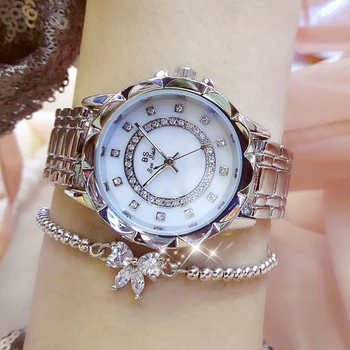 Женские часы роскошного бренда Bs Relogio Feminino, Элегантные Серебряные женские часы 2020, женские наручные часы с бриллиантами Reloj Mujer 2019
