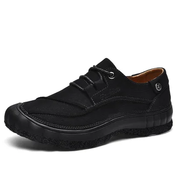 Классическая модная кожаная мужская обувь, повседневная, устойчивая к скольжению, Роскошная Мужская Кожаная обувь для отдыха, Удобная уличная обувь для мужчин