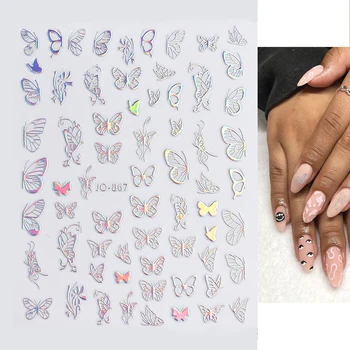 Красочные наклейки для ногтей Самоклеящиеся аксессуары для ногтей Переводные слайдеры Маникюр DIY Наклейки с бабочками Фестиваль наклеек Deco