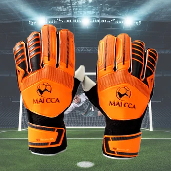 Латексные футбольные перчатки, Вратарские перчатки с защитой от столкновений, Противоскользящие Износостойкие Регулируемые эластичные спортивные аксессуары для полных пальцев