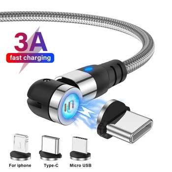 Магнитный кабель Lovebay Зарядное устройство Micro USB Type C для телефонов Android Быстрая зарядка Магнитный зарядный шнур для iPhone 14 12 11 Pro Max