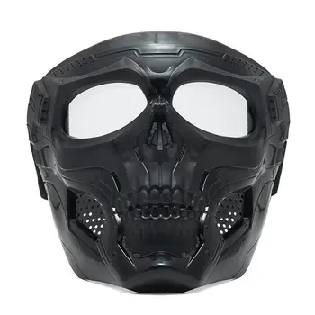 Маска для лица, Ветрозащитный шлем для верховой езды, Маска с черепом, Усиленные линзы, Мотоциклетные очки, Спортивная маска для верховой езды.