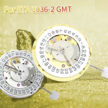 Механический механизм с 4 ручками, 25 драгоценных камней, 2836 часов, дата на 3 часа Для ETA 2836-2 GMT, часы с механизмом