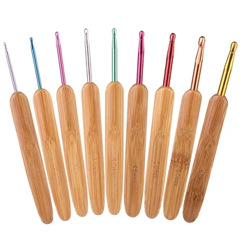 Набор бамбуковых спиц, набор крючков для вышивания, деревянные спицы для вязания крючком С бесплатной доставкой, набор для вязания крючком