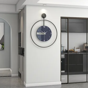 Настенные Декоративные часы Iron Art Creative для гостиной в скандинавском стиле с теплым круглым циферблатом высокой плотности с подвеской