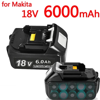 Недавно модернизированный Аккумулятор Makita 18V 6.0Ач Аккумулятор для Электроинструментов со светодиодной Литий-ионной Заменой LXT BL1860B BL1860 BL1850