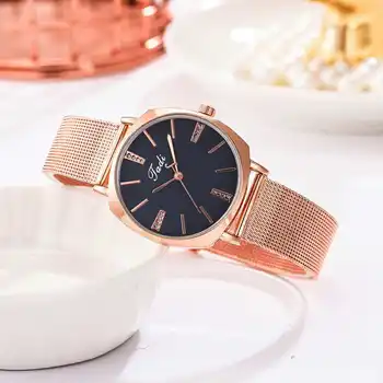 Новые женские часы класса люкс с изящным маленьким циферблатом, аналоговые кварцевые, модные женские часы с ремешком из нержавеющей стали, модельные часы Reloj Mujer
