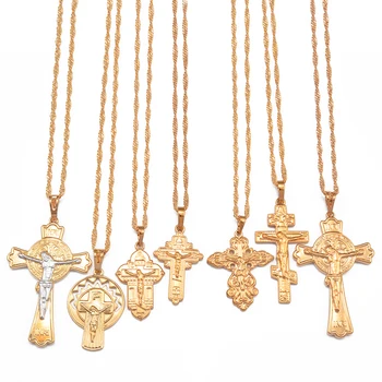 Ожерелье с подвеской в виде креста Anniyo для женщин, православные украшения INRI Cross Jesus #080704