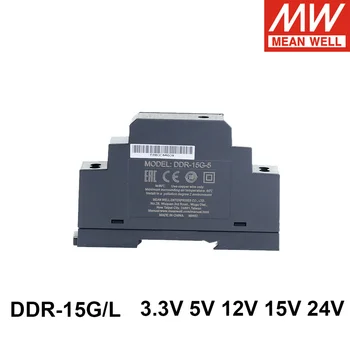 Оригинальный Mean Well DDR-15G/L 15 Вт 9 ~ 36 В/18 ~ 75 В Вход постоянного тока В постоянный 3,3 В 5 В 12 В 15 В 24 В Выходной Преобразователь типа Din-рейки Meanwell SMPS
