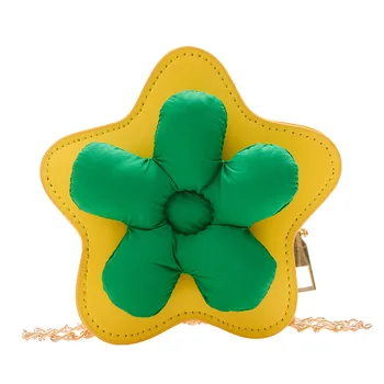 Персонализированный дизайн, детская сумка с пятиконечным маленьким цветком, модный детский кошелек для монет, сумка через плечо на цепочке