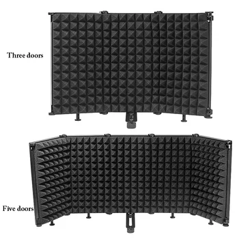 Складная Регулируемая звукопоглощающая панель для записи вокала, Портативная шумоизоляционная микрофонная панель, звуконепроницаемая пластина