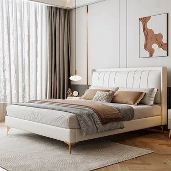 Современная и минималистичная тканевая кровать в скандинавском стиле, главная спальня с двуспальной кроватью, 1,8 м светлой роскоши, без стирки, небольшой гарнитур, 1,5 м ткани b