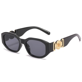 Солнцезащитные очки неправильной формы в стиле ретро Винтажные оттенки Солнцезащитные очки в толстой оправе С металлической розой Дизайн Летние Пляжные женские солнцезащитные очки