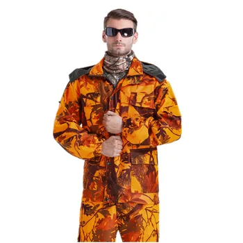 Уличная бионическая оранжевая камуфляжная одежда, маскировочный костюм, тактическая военная одежда, включает куртку и брюки, костюм B1-141