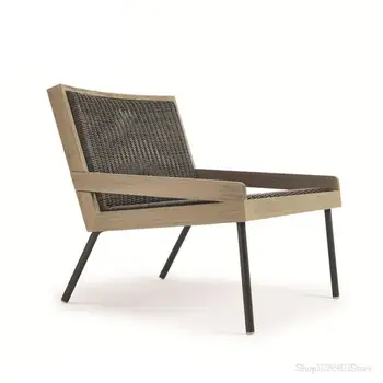 Уличная мебель в скандинавском стиле, ротанговый диван, комбинированный ротанговый стул для гостиной, пасторальный досуг на открытом воздухе, во внутреннем дворике, на балконе
