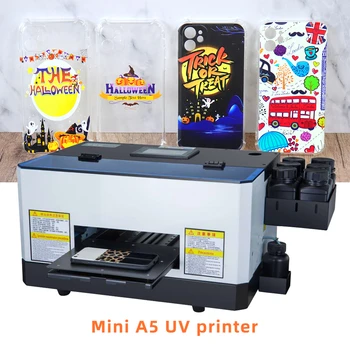 УФ-принтер A5 Профессиональная печатная машина для корпуса телефона Дерево Акрил Керамика Мини УФ-принтер A5 для принтера Epson L800