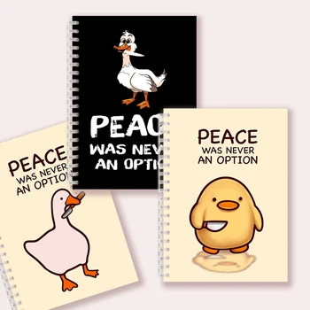 Цитата из блокнота на спирали формата А5 с печатью - Мир никогда не был вариантом -Kawai Cute Cartoon Goose Game Duck Funky Journal Note Book Sketch