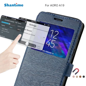 Чехол для телефона из искусственной кожи для AORO A19, флип-чехол для AORO A19, чехол-книжка с видом из окна, мягкая задняя крышка из силикона TPU