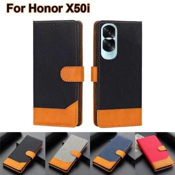 чехол на Чехол для Honor X50i CRT-AN00, роскошный кошелек, держатель для карт, кожаный чехол для телефона Capinha HonorX50i X50 i Funda