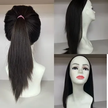 Чудо-парик из 100% европейских натуральных волос, спортивный парик пони с резинкой, Tsingtaowigs (кошерный парик), бесплатная доставка