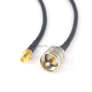 Штекер UHF PL259 к разъему RP SMA Штекерный контактный разъем Коаксиальный кабель Удлинитель RF 1,6 фута 50 см