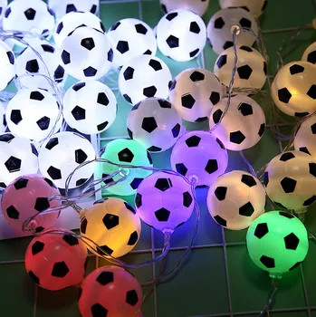 10 светодиодов Футбольные струнные фонари Футбольные аксессуары своими руками Атмосфера для бара клуба Украшения вечеринок Принадлежности для болельщиков
