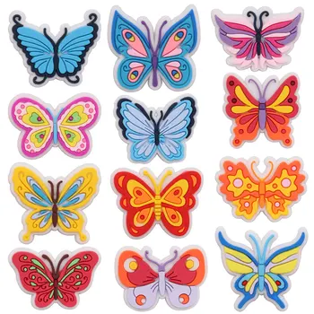 50шт Оптом Разноцветных насекомых-бабочек, Детские подвески с пряжками для обуви, Очаровательные Садовые украшения для обуви для браслета croc jibz