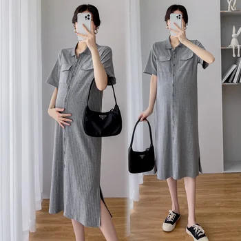 G42694 # Женское Свободное платье для медсестер в Корейском стиле, Модальные Летние повседневные платья для беременных и кормящих, грудное вскармливание